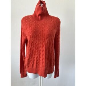 Women's Sz: L Heathered Orange Cashmere Turtleneck Sweater Madison Studio (b19)